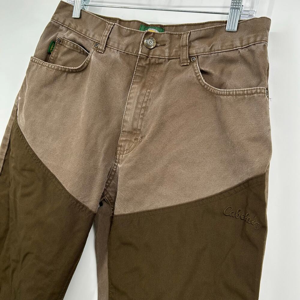 Mens Brown Double Knee Cabela's Canvas Upland Brush Guard Pants 32x30 act(31x29) - Picture 2 of 11